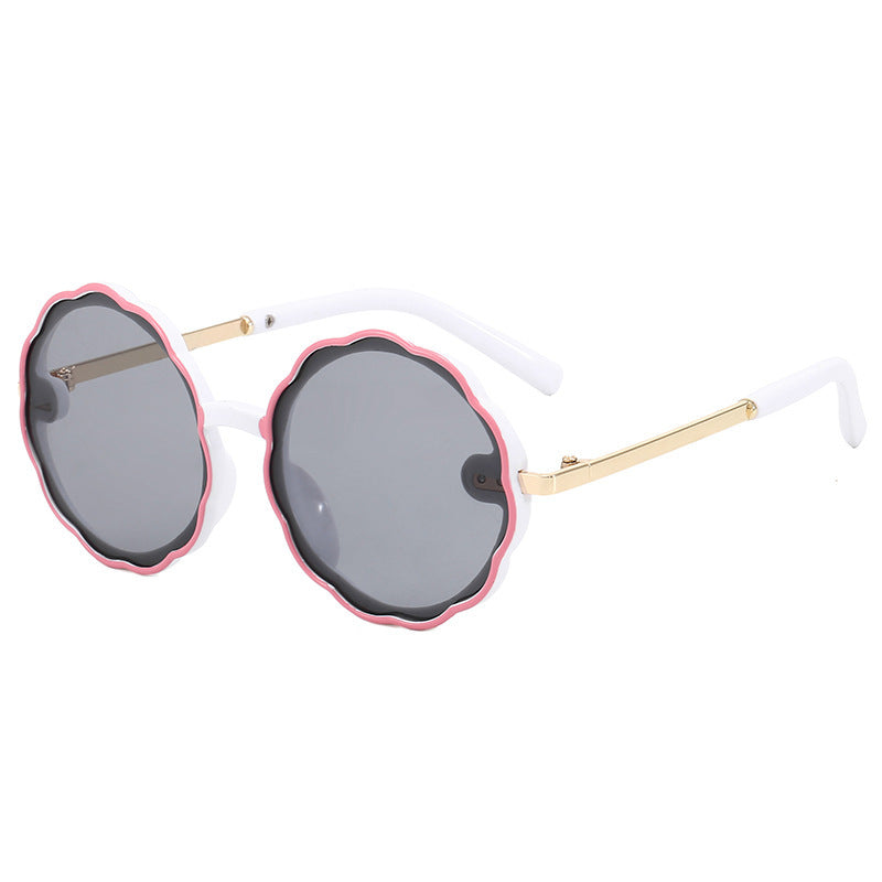 Kids Wave Frame Vintage Round Frame Sunglasses