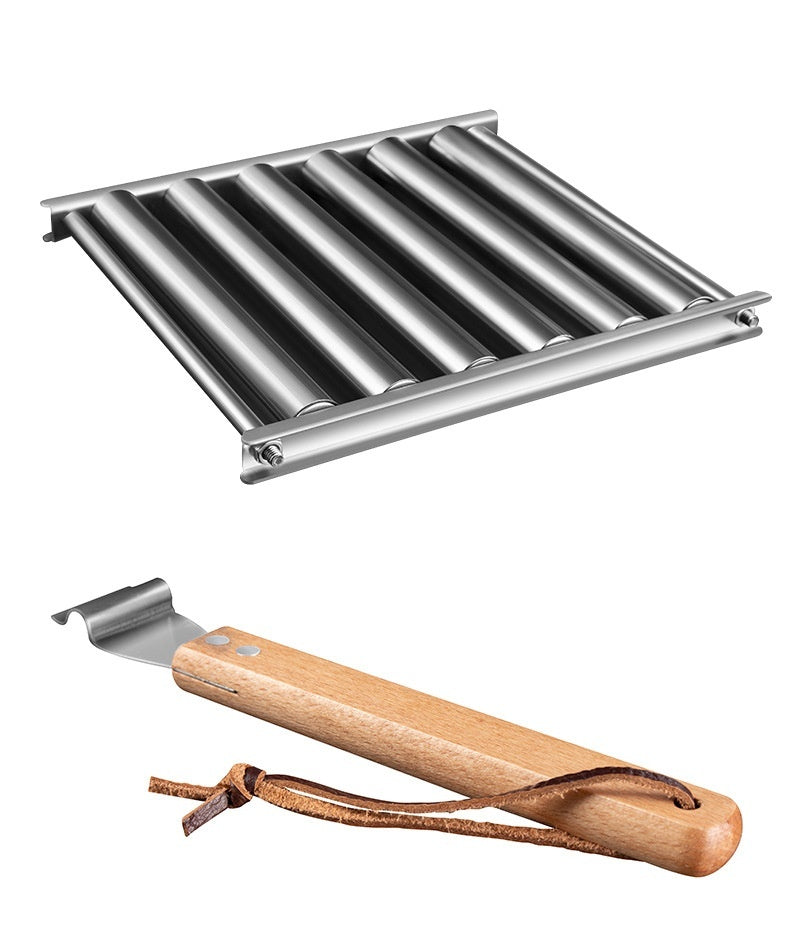 Hot Dog Rack Removable Stainless Steel Roasted Sausage Doll Rack Rolling Barbecue