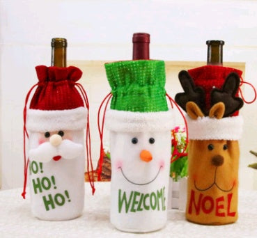 Christmas decoration wine bottle set champagne red wine creative wine set hotel restaurant holiday layout