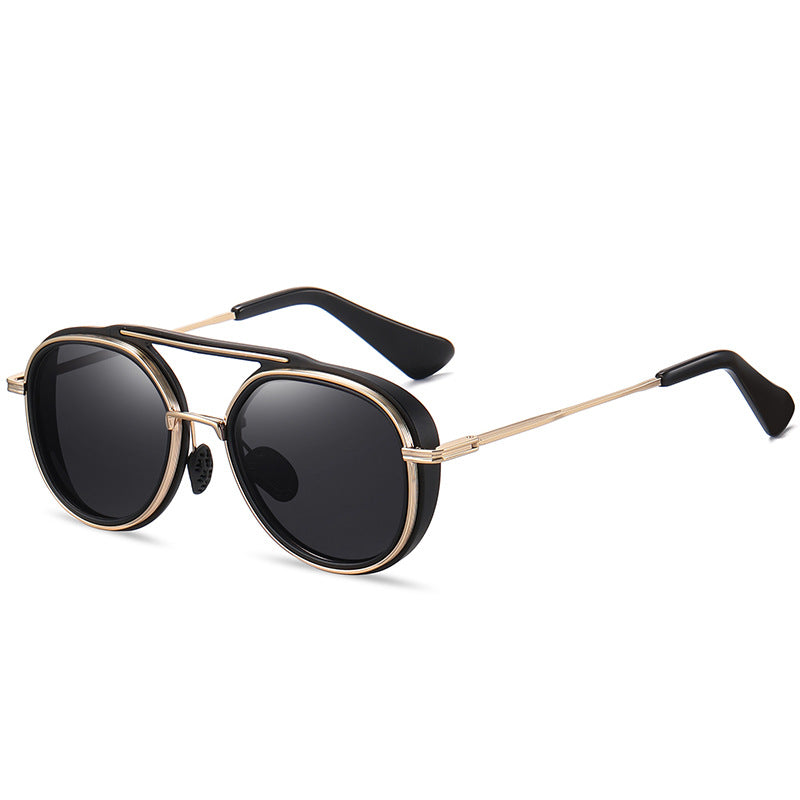 Colorful Two-Tone Sunglasses Fashion Metal Sunglasses Glasses