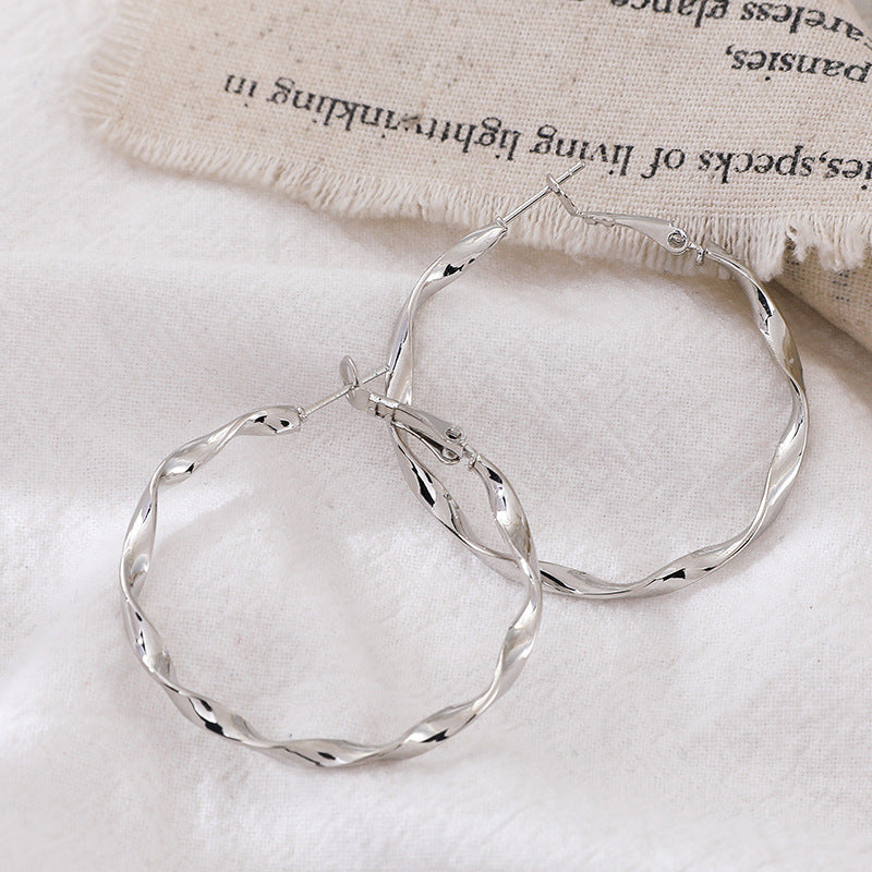 Metal hoop earrings