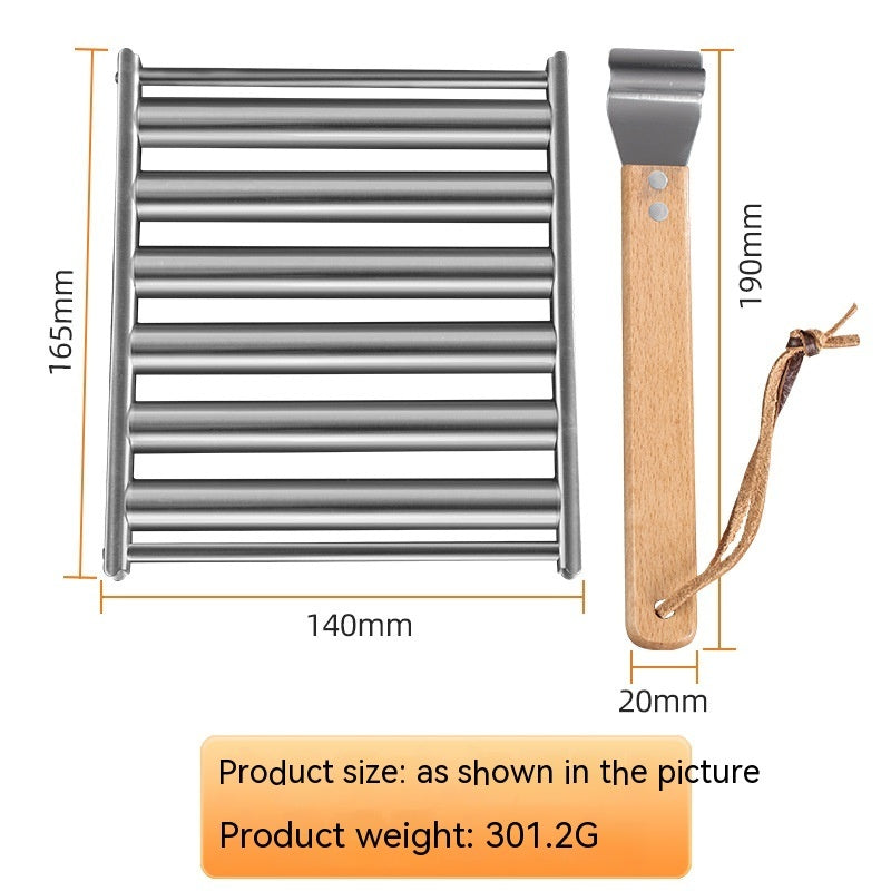 Hot Dog Rack Removable Stainless Steel Roasted Sausage Doll Rack Rolling Barbecue