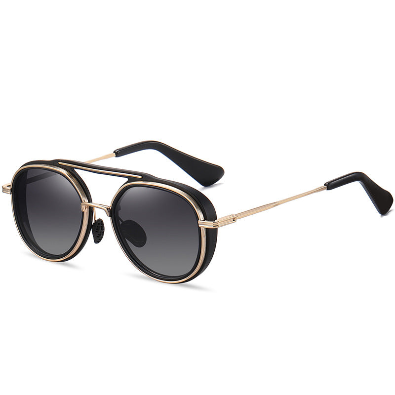 Colorful Two-Tone Sunglasses Fashion Metal Sunglasses Glasses