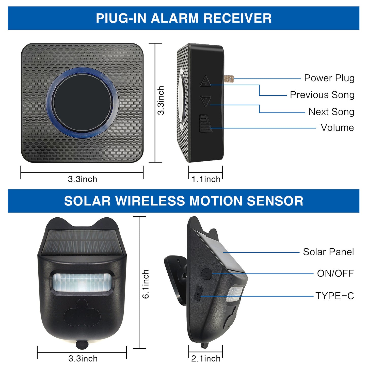 Solar Waterproof With Digital Display Lane Outdoor Driving Device Induction Alarm Detection