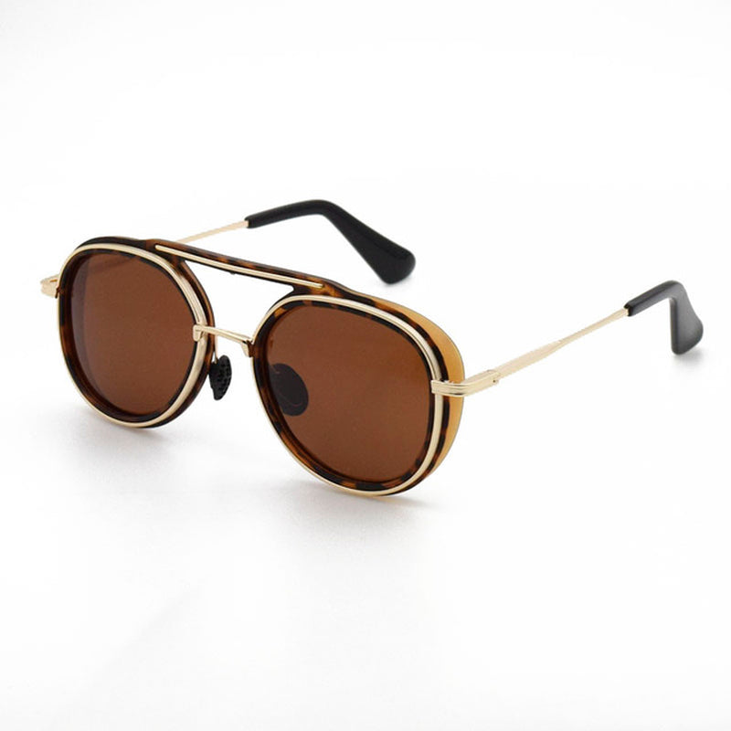 Colorful Two-Tone Sunglasses Fashion Metal Sunglasses Glasses