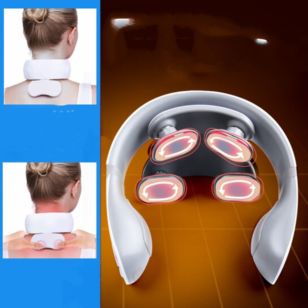 Electric Smart Multifunctional Far Infrared Heating with 2 Heads Neck Vibration Health Massager