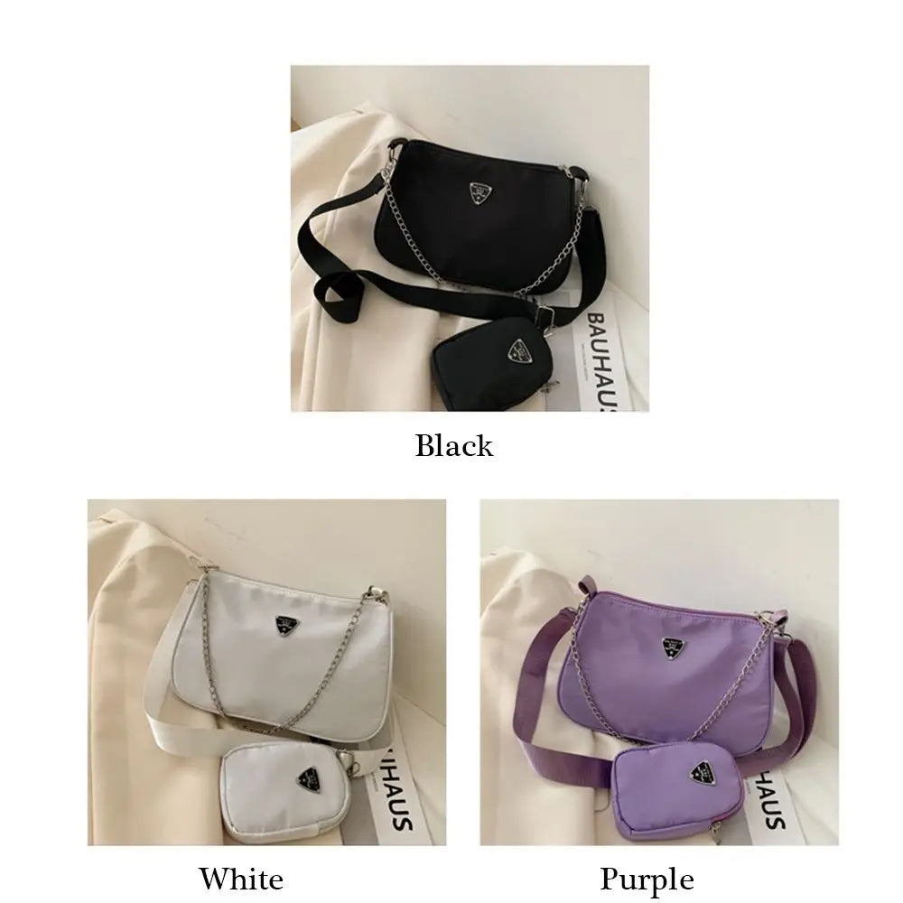 Woman Female 2In1 Sling Bag Trend Hand Bag Causal Handbag Set Crossbody Bags Shoulder Handbags for Travel Shopping