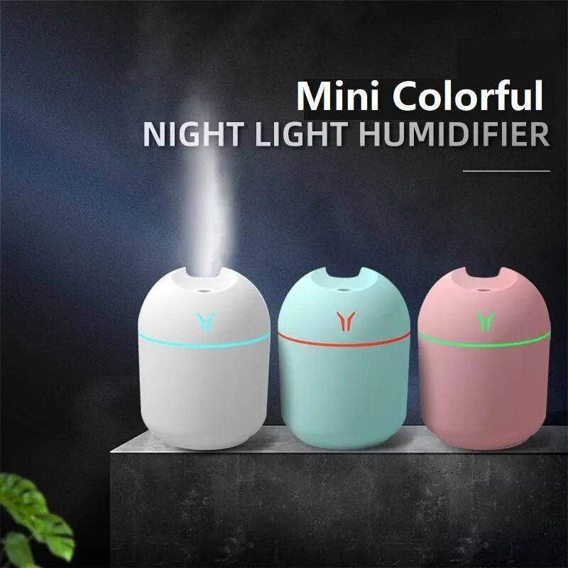 250ML USB Mini Air Humidifier Aroma Essential Oil Diffuser for Home Car Ultrasonic Mute Mist Maker Diffuser with LED Color Lamp