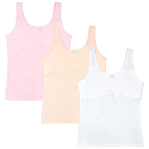VeaRin Girls Tank Top Cami Undershirts Cotton Camisoles 3 Pack