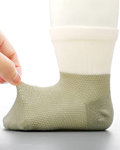 Mepase 12 Pairs Baby Socks Newborn Seamless Crew Socks Moisture Wicking Ankle Socks for Newborn Infant Baby Unisex