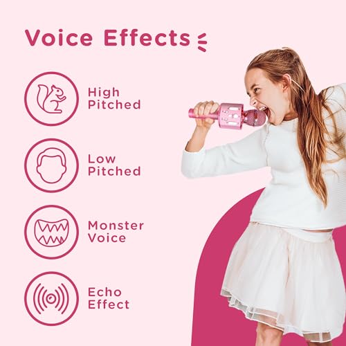 Move2Play, Kids Karaoke Microphone | Personalize with Jewel Stickers | Birthday Gift for Girls, Boys & Toddlers | Girls Toy Ages 3, 4-5, 6, 7, 8+ Years Old