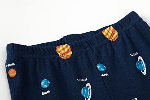 Boys Pajamas 100% Cotton Toddler Clothes Set Planet Dinosaur Long Sleeve Sleepwear 2 Piece Kids Pjs Size 3-10 Years