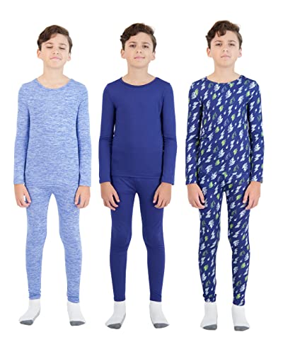 Arctic Layerz 6 Piece Boys Base Layers Set for Kids | Toddler and Kids Moisture Wicking Lightweight Thermal Underwear Set