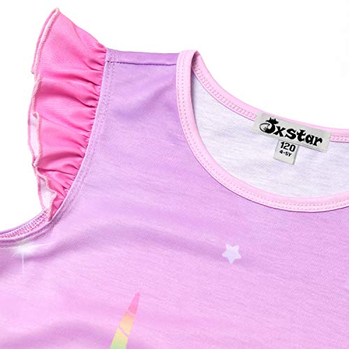 Jxstar 2-Pack Nightgown for Girls Flutter Sleeve Pajamas Cotton Night Dresse