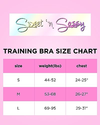 Sweet & Sassy Girls' Training Bra Set - 8 Piece Seamless Cami Bralette and Underwear