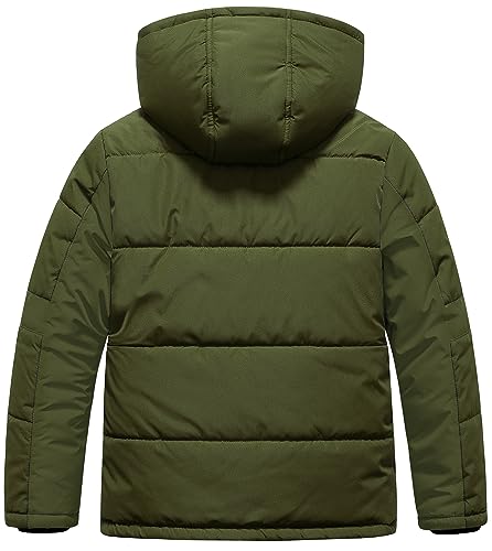 Pursky Boy's Warm Winter Coat Water Resistant Sherpa Outerwear Puffer Jackets With Removable Furry Hood