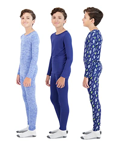 Arctic Layerz 6 Piece Boys Base Layers Set for Kids | Toddler and Kids Moisture Wicking Lightweight Thermal Underwear Set