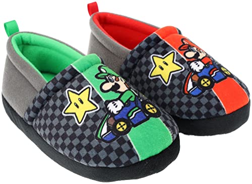 Super Mario Slippers for Kids, Mario and Luigi Nintendo Slippers,Slip-On Slipper