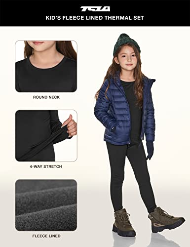 TSLA Kid's & Boy's and Girl's Thermal Underwear Set, Soft Fleece Lined Long Johns, Winter Base Layer Top & Bottom