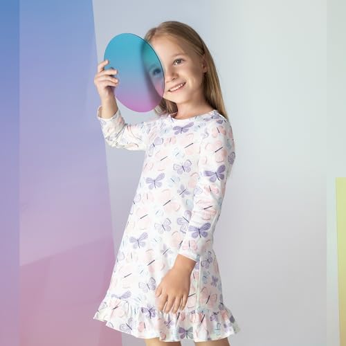 PATPAT Girls Nightgowns Long Sleeve Pajamas Cute Nightdress Sleepwear Pajamas for Kids 2-12T