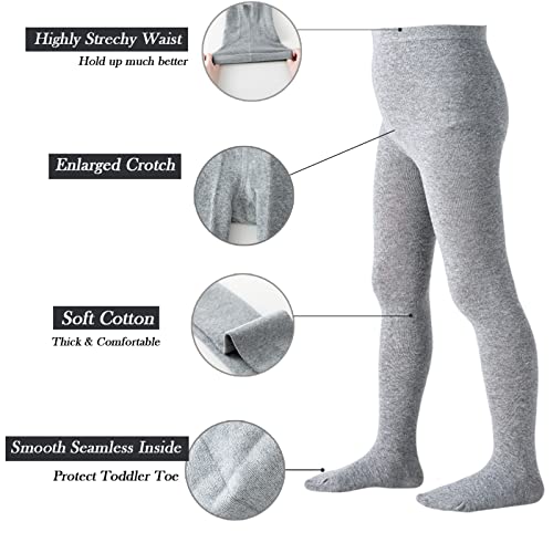 Jormatt Girls Tights Seamless Toddler Cotton Leggings Stockings Pantyhose Age 2-8y