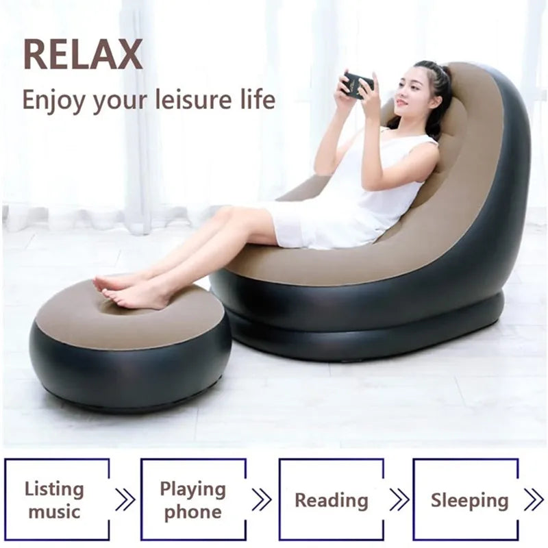 Large Lazy Sofa Cover Chairs without Filler Linen Cloth Lounger Seat Bean Bag Pouf Puff Couch Tatami Living Room Inflatable Bed