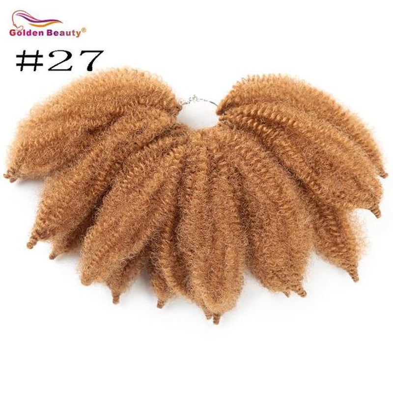 8Inch Afro Kinky Bulk Synthetic Marley Braids Twist Braiding Hair Crochet Hair Extensions Soft Curly Hair