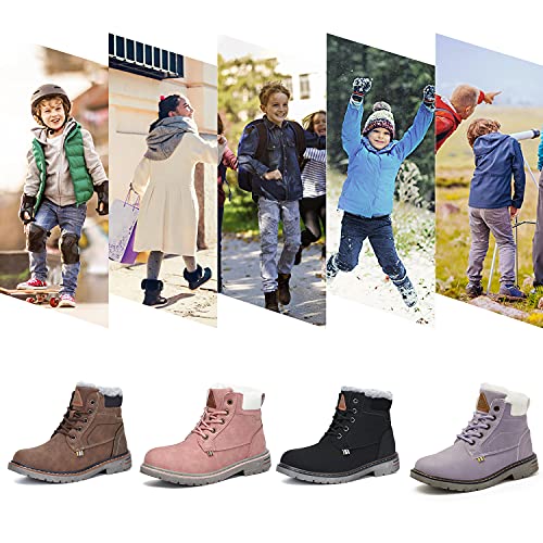 Mishansha Kids Snow Boots Water Resistant Warm Inside Boys Girls Hiking Boots Cold Weather Non Slip Winter Boot