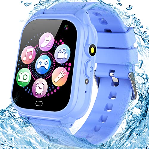 Kids Waterproof Smart Watch with 26 Game HD Camera 1.44'' Touchscreen Pedometer Video Music Player Alarm Clock Calculator Learning Toys for Girls Boys 3-12 Years Old