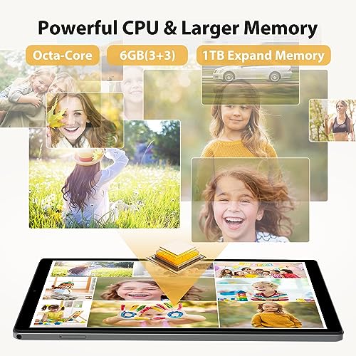 TOSCiDO 2023 Android 12 Tablet 10.1 inch 2 in 1 Tablets 1080P FHD in-Cell LCD Screen, 6GB+64GB Expand to 1TB, Octa-Core CPU, 1920 * 1200 Resolution,8MP&13MP Camera|Wi-Fi| GPS| Keyboard| Mouse-Black
