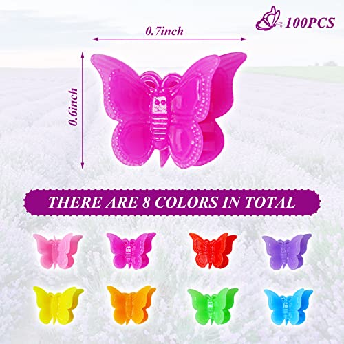 Mandalahuang 100 Packs Butterfly Hair Clips, Beautiful Mini Hair Accessories for little girl hair accessories Girls and Women, baby flower butterflies hair accessories rainbow Mixed color