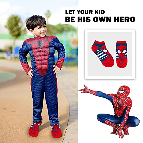 Marvel Spider-man Socks for Boys, 10 Pairs Low Cut Socks for Boys Ages 3-9