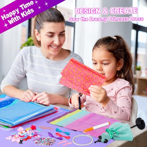 MINIFUN 600+Pcs Fashion Designer Kit for Girls, Sewing Kit with 4 Mannequins, DIY Art & Craft Activity for Kids, Girl Toys for Age 6 7 8 9 10 11 12+ Year Old Gifts