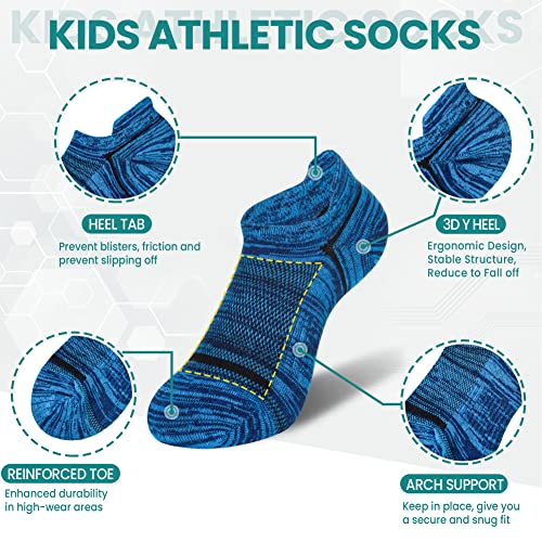 Kids Boys Ankle Socks Low Cut Athletic Cotton Sport Socks For Little Boys 6 Pairs