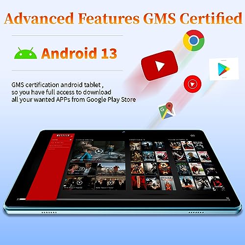 Android 13 Tablet 10inch Phablet, Large Storage 8GB RAM 128GB Tablets Dual Stereo Speakers 512GB Expand, Quad-core Processor 6000mAh Big Battery 10.1'' IPS HD Screen Google Tableta Tab PC