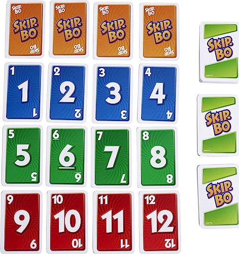 Mattel Games Skip Bo Card Games, for Adults and Family Night, Kids and Adult Games, 2 to 6 Players Storage Tin Box (Amazon Exclusive)
