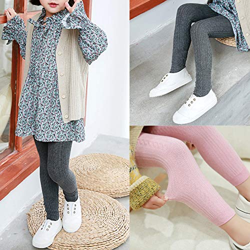 Auranso Baby Toddler Girls Leggings 4Pack Cable Knit Tights Warmer Stocking 1-8T
