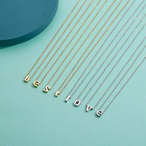 MONOOC Initial Necklaces for Women, 14K Gold Plated Lowercase Letter Necklace for Women Girls Personalized Minimalist Monogram Name Necklace Tiny Gold Initial Necklaces for Women Girls Kids Jewelry