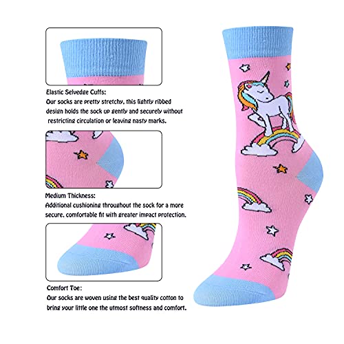Zmart Funny Girls Socks Kids Socks Unicorn Socks Mermaid Animal Socks Girls Cute Gifts 1-10 Years