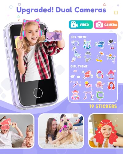 JOYJAM Phone for Kids Age 3-8,Kids Smart Phone for Girls Christmas Birthday Gifts,Toy Phone with Dual Camera Music Player Puzzle Games,Touchscreen Phone Learning Toy for 3 4 5 6 7 8 Year Old Girls