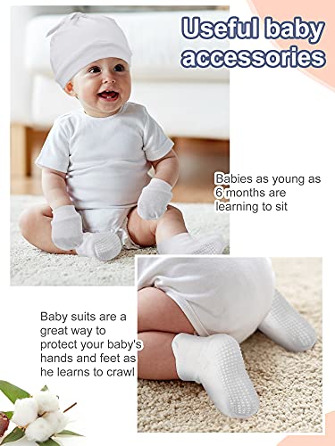 Baby Hats Newborn Knot Beanie No Scratch Mitten Non-Slip Sock for Boys and Girls