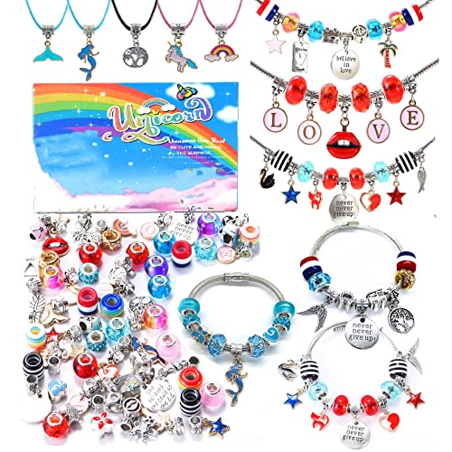 klmars Bracelet Making Craft Kit for Girls,Jewelry Making Supplies Beads Charms Bracelets for DIY Craft Gifts Toys for Teen Girls Age 4 5 6 7 8 9 10 12