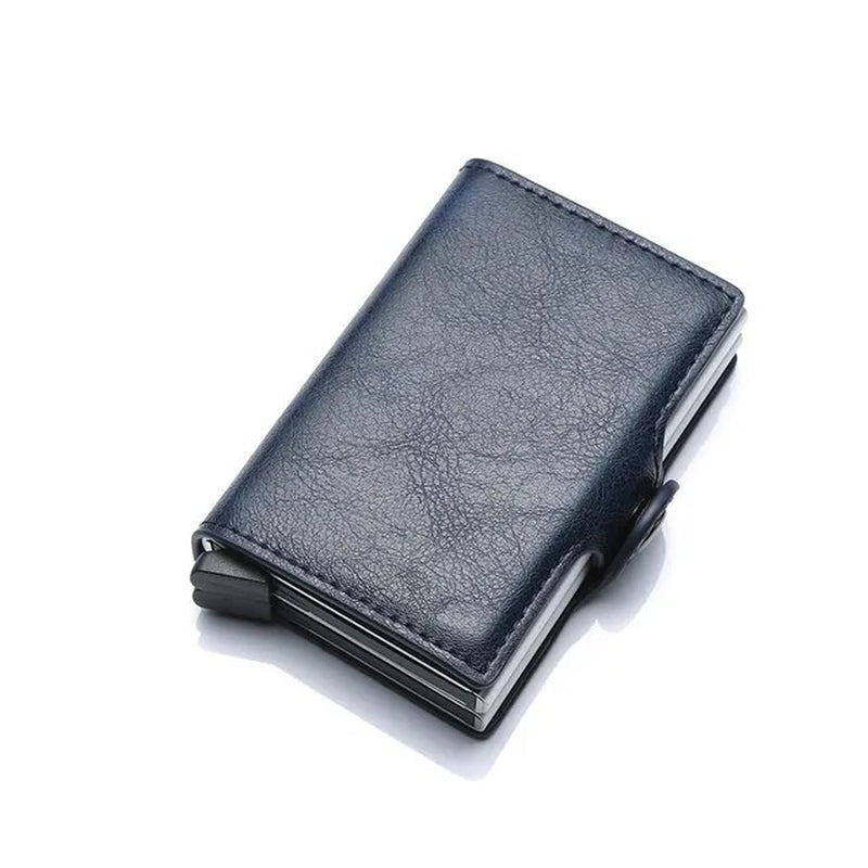 Carbon Fiber Credit Card Holder Mens Double anti Rfid Bank Cardholder Case Wallet Metal Business Bank Minimalist Wallet Gift