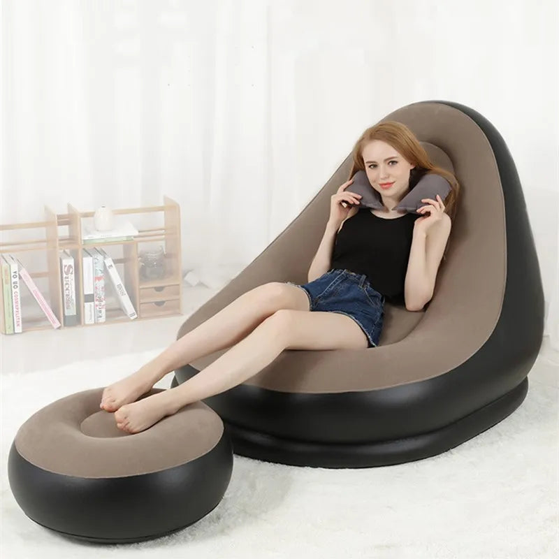 Large Lazy Sofa Cover Chairs without Filler Linen Cloth Lounger Seat Bean Bag Pouf Puff Couch Tatami Living Room Inflatable Bed