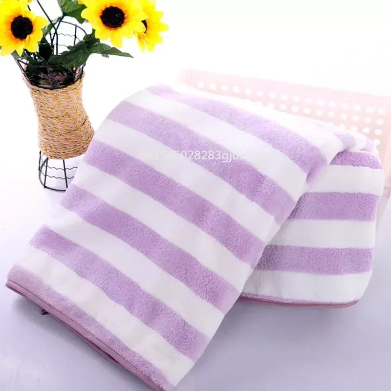 35X75Cm Stripes Absorbent Quick Drying Bath Towel Sets Soft Adults Face Hand Towels Bathroom Microfiber Swim Bath Towels