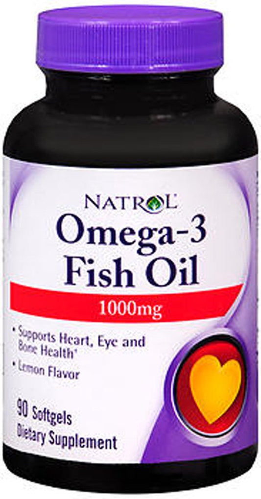 Omega-3 Fish Oil Softgels, Lemon, 1000 Mg, 90 Ct