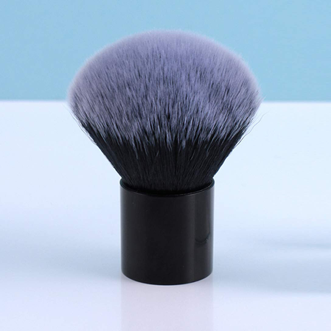 Large Mineral Powder Brush Foundation Brush Contour Brush Blush Brush Bronzer Brush Face Blender Buffing Blending Kabuki Makeup Brushes Thick and Dense Full Coverage (Round Top, Black)