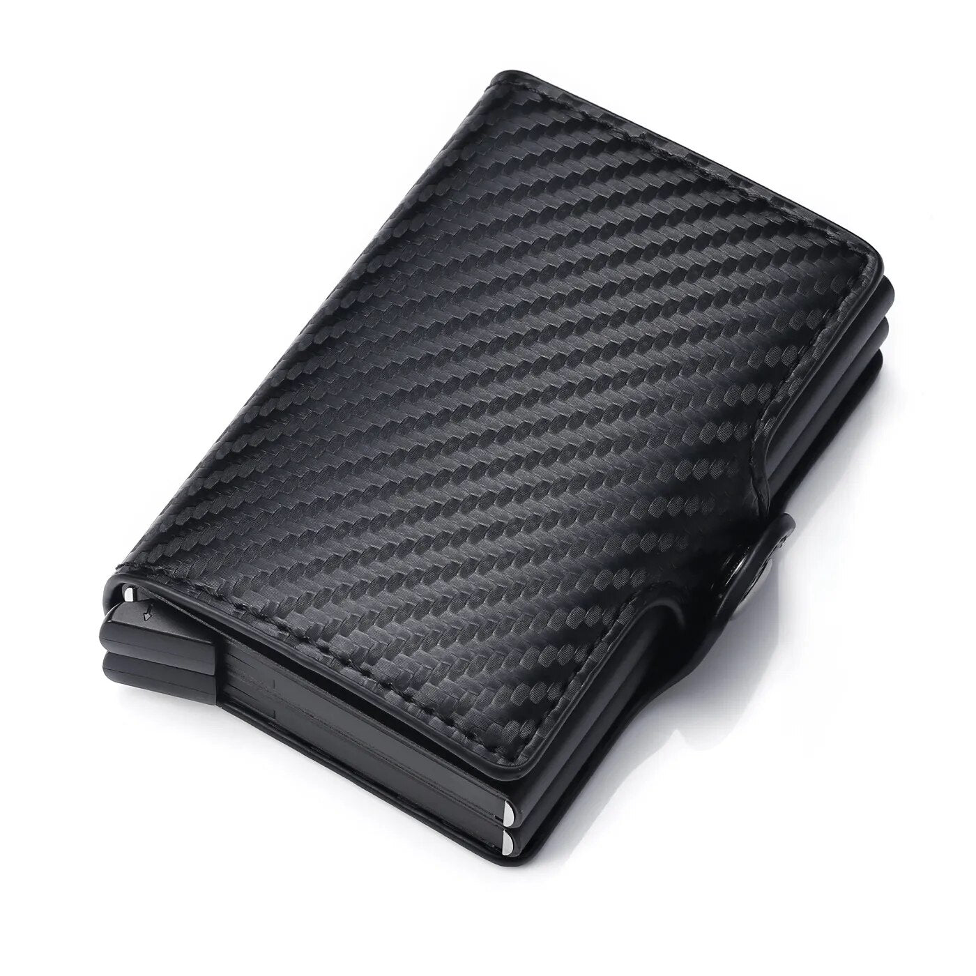 Carbon Fiber Credit Card Holder Mens Double anti Rfid Bank Cardholder Case Wallet Metal Business Bank Minimalist Wallet Gift