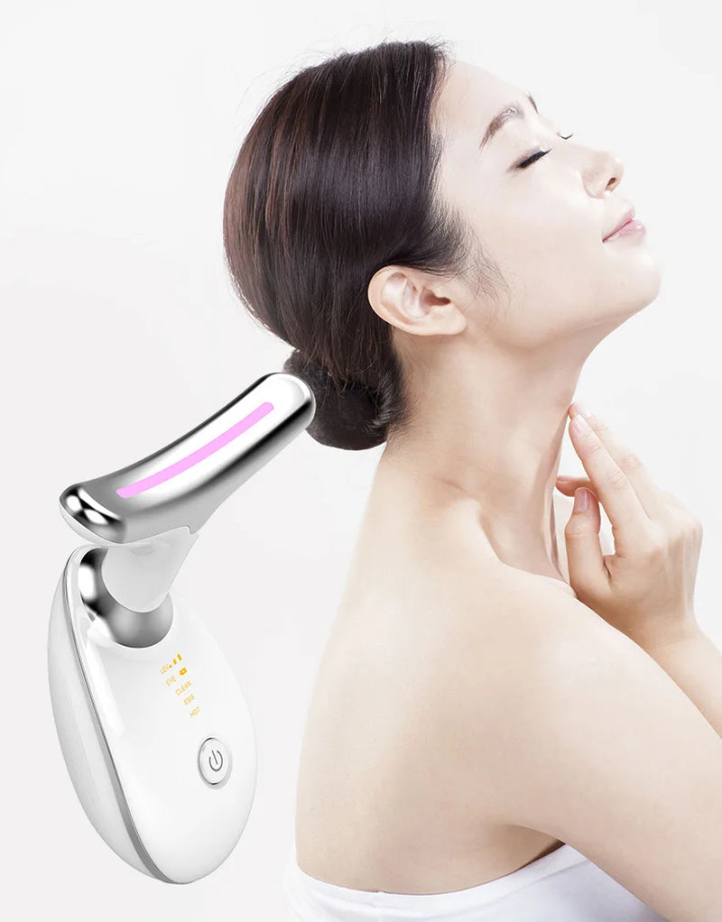 Electric Microcurrent Wrinkle Remover LED Photon Face Beauty Device for Woman EMS Thermal Neck Lifting and Tighten Massager
